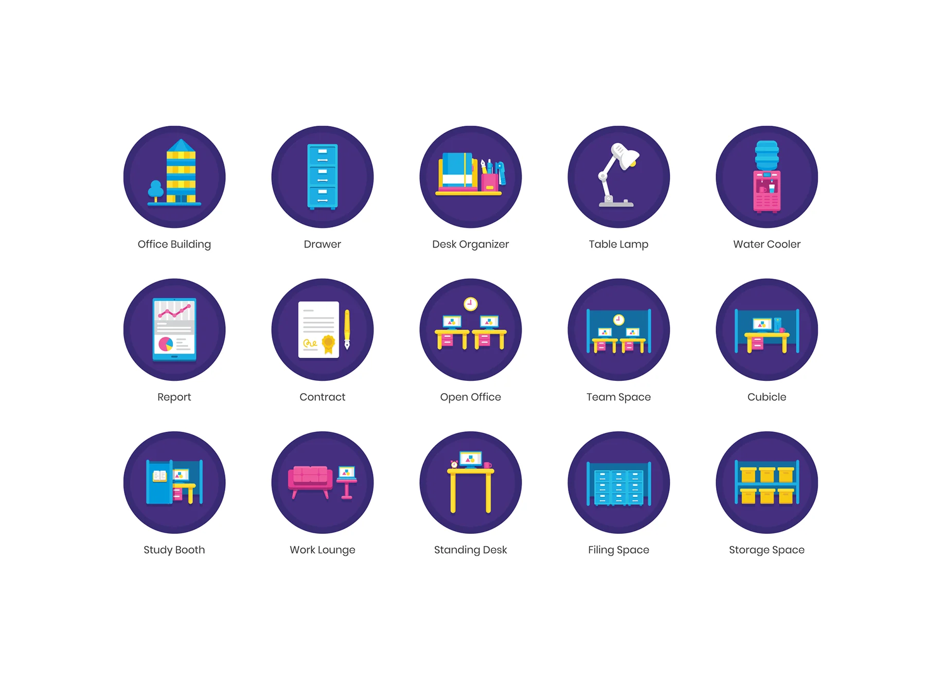 66 Office Icons | Orchid Series 4