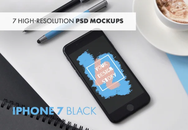 7 iPhone 7 Black Mockups