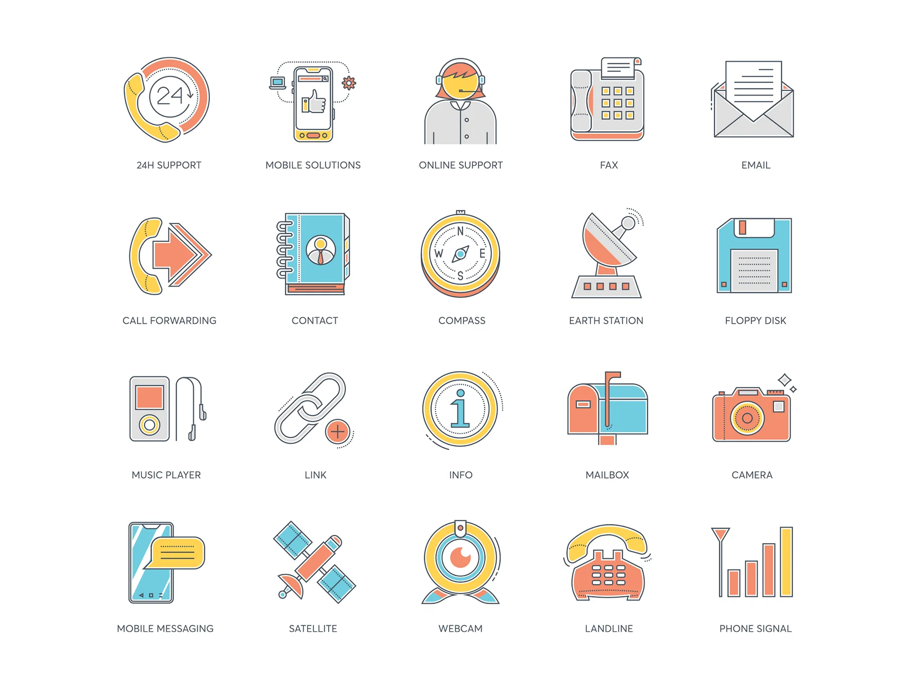 70 Communication Icons | Color Line Series 2