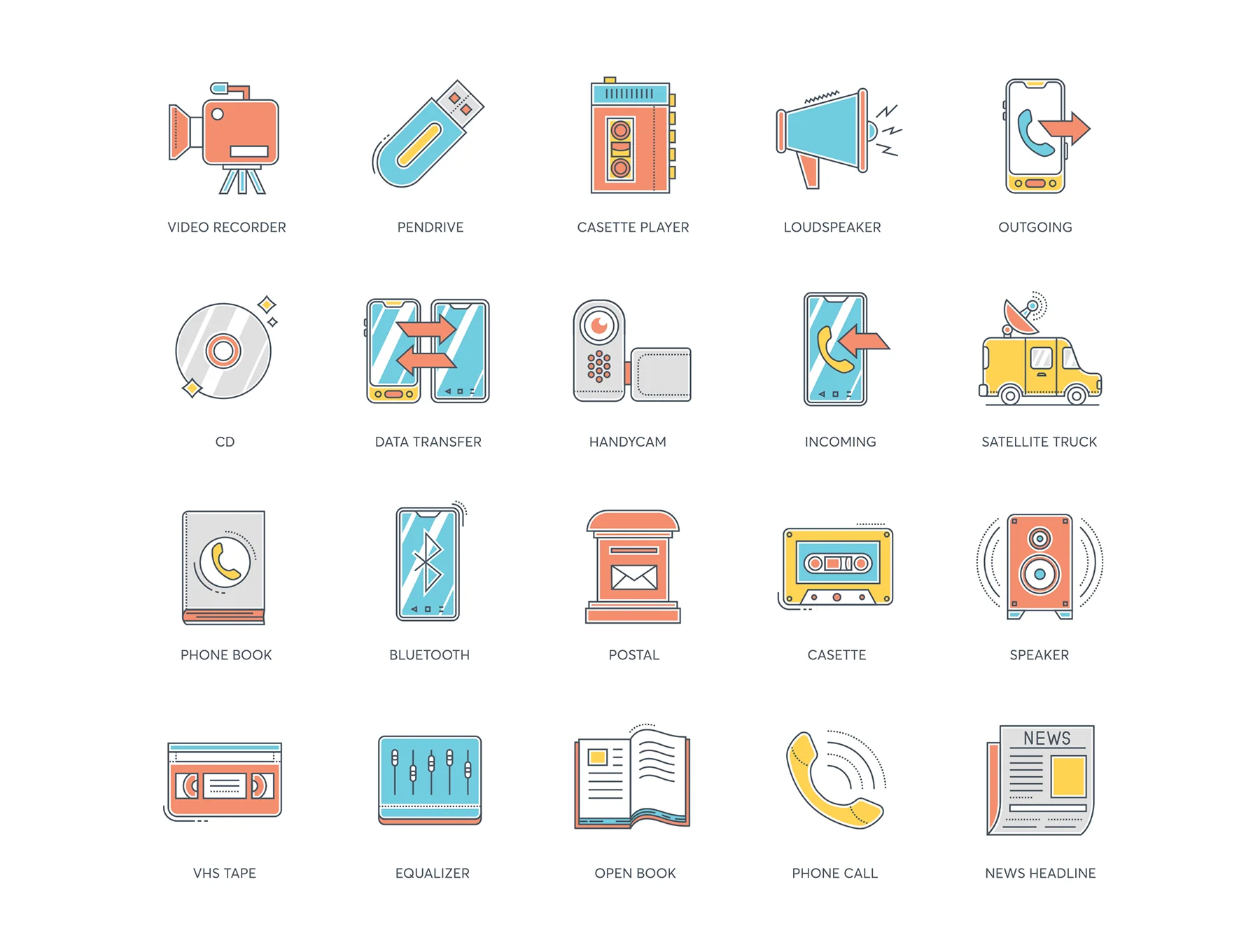 70 Communication Icons | Color Line Series 3
