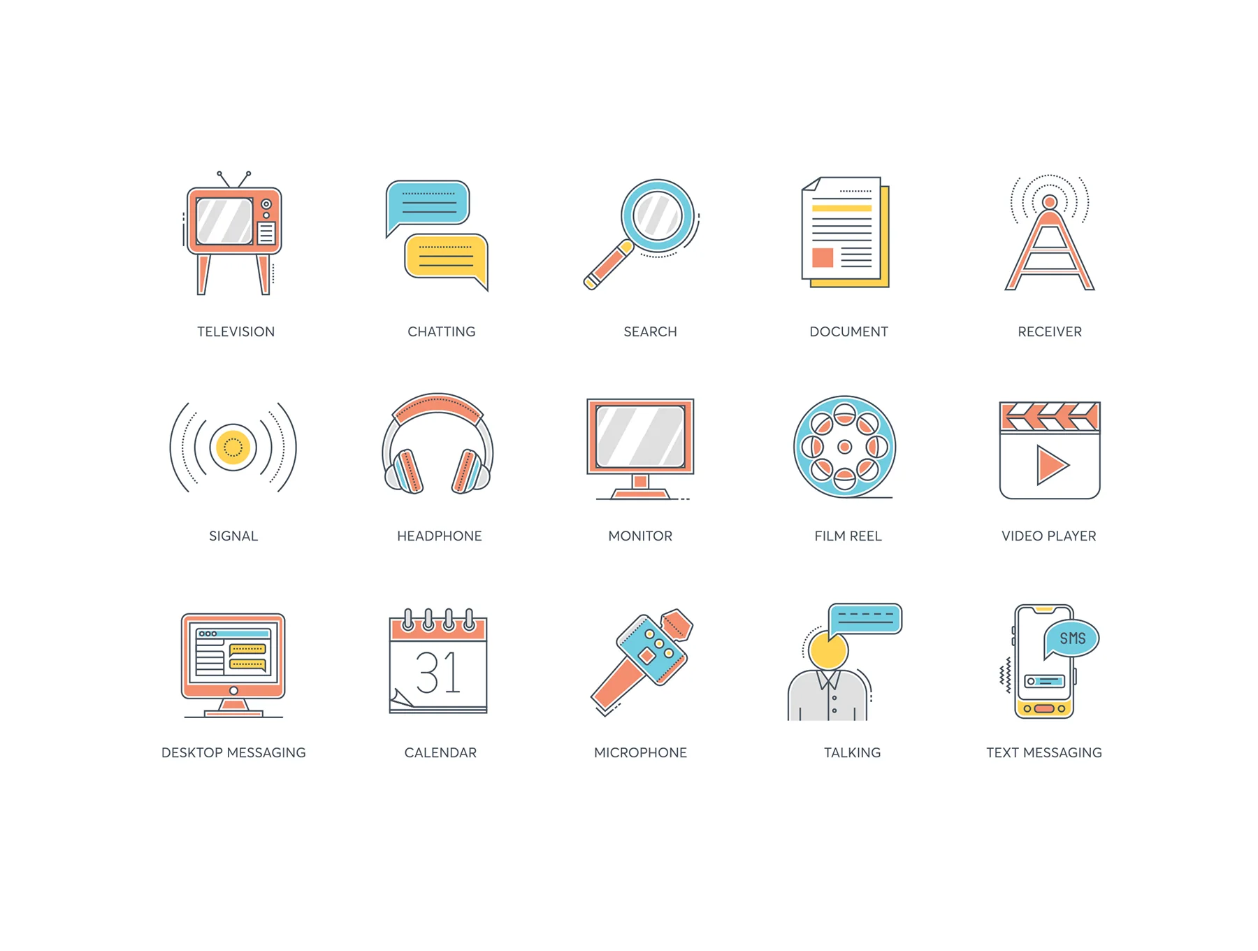70 Communication Icons | Color Line Series 4