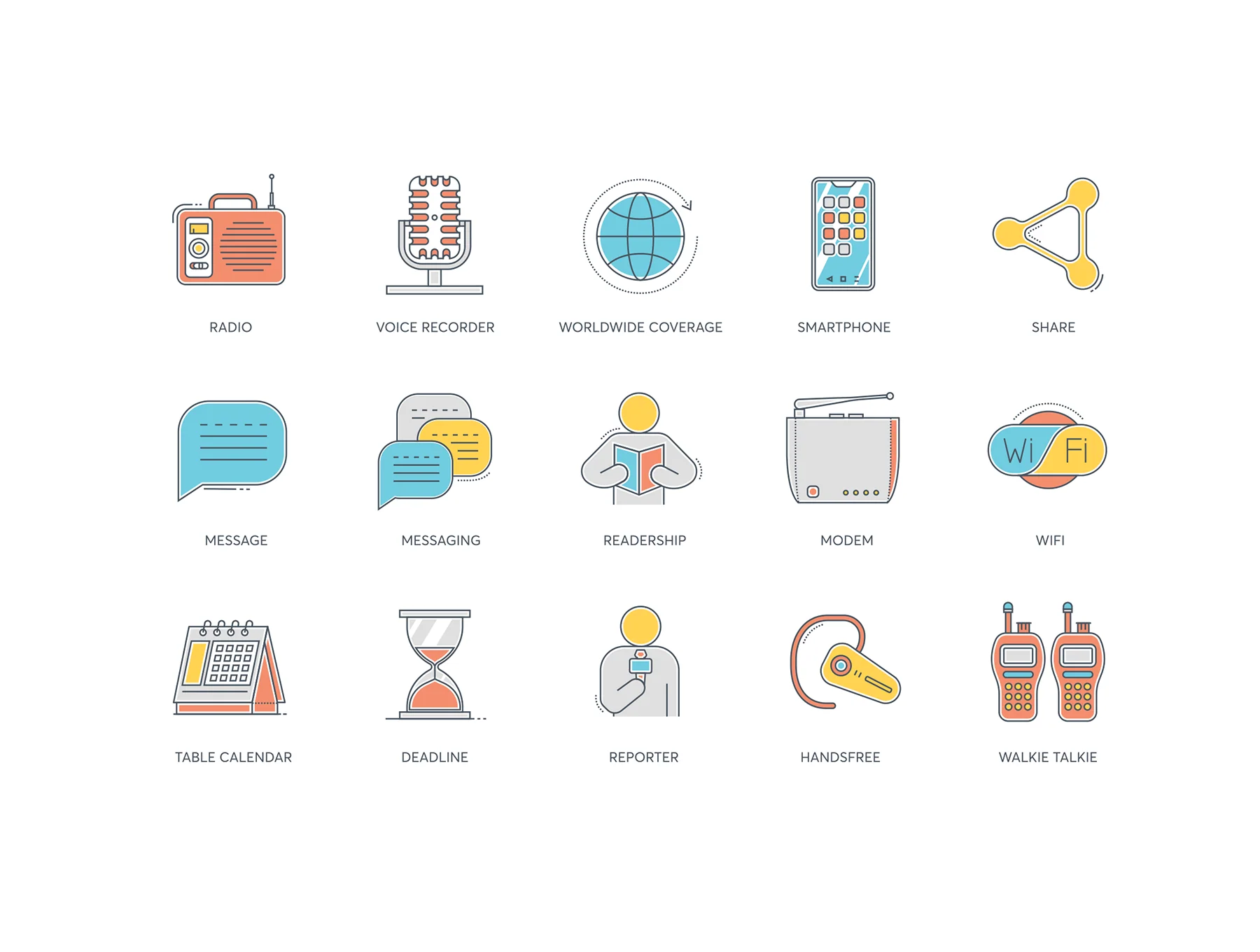 70 Communication Icons | Color Line Series 5