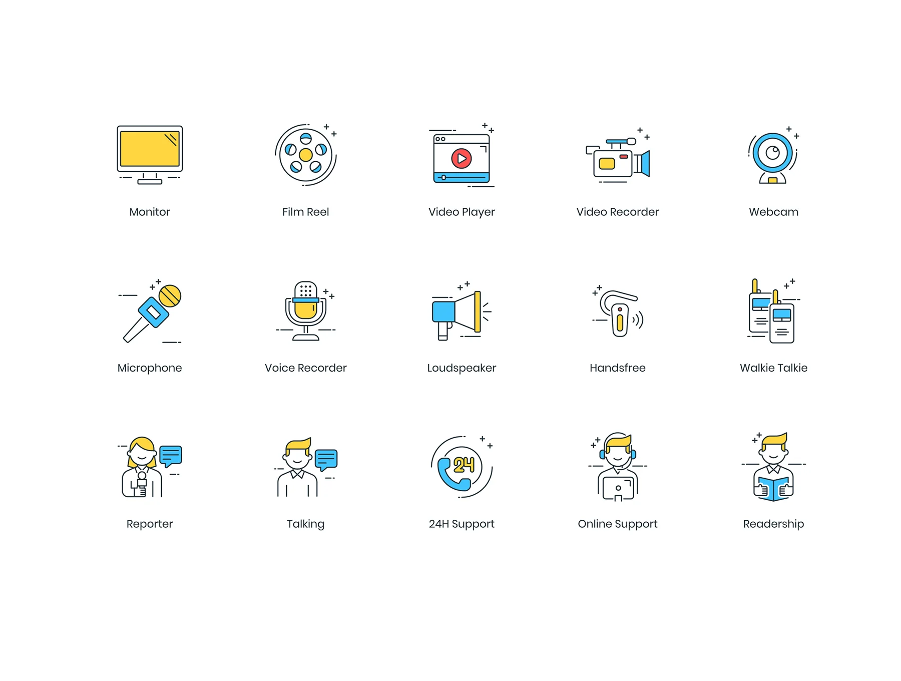 70 Communication & Media Icons | ColorPop Series 4