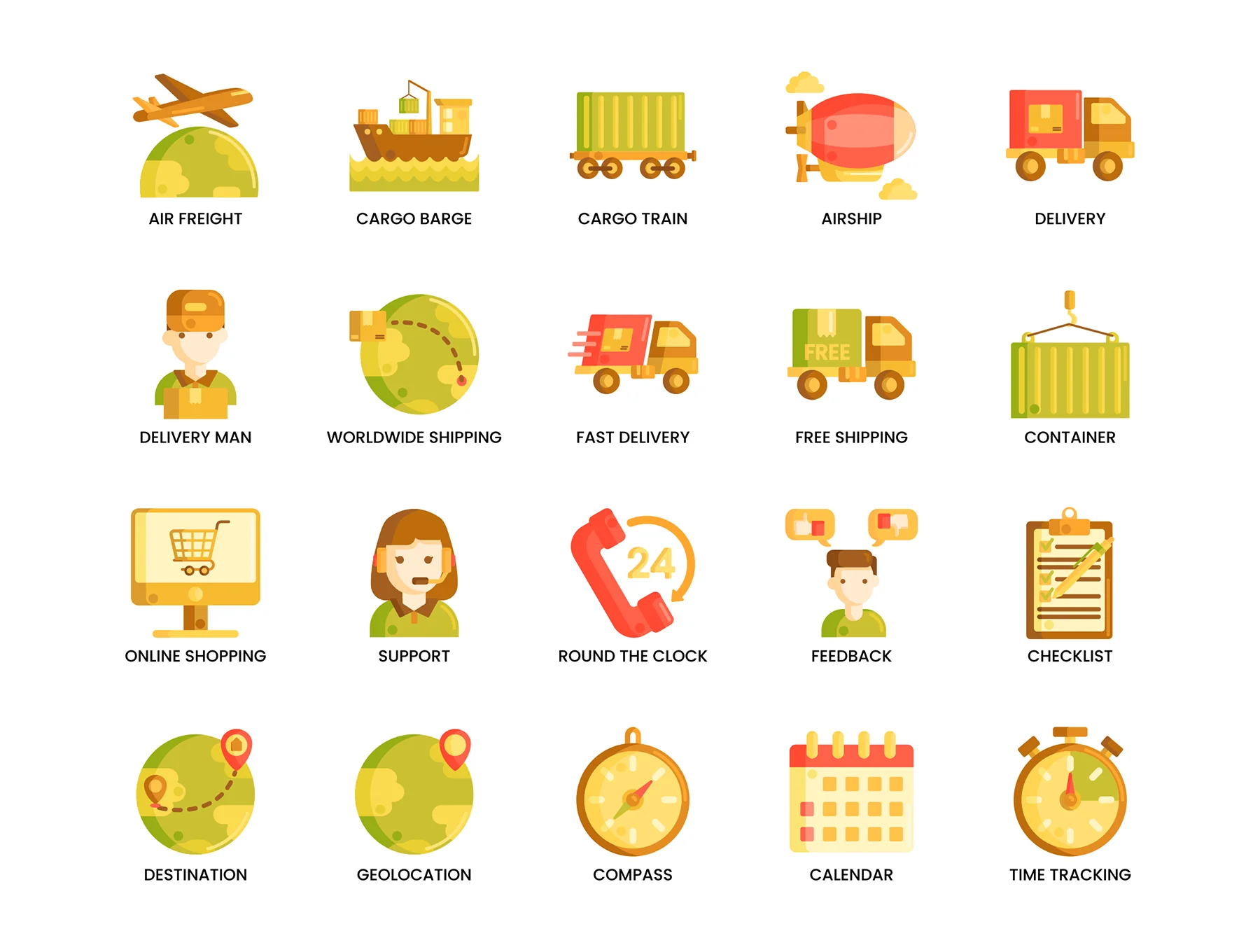 70 Logistics Icons | Caramel Series 2