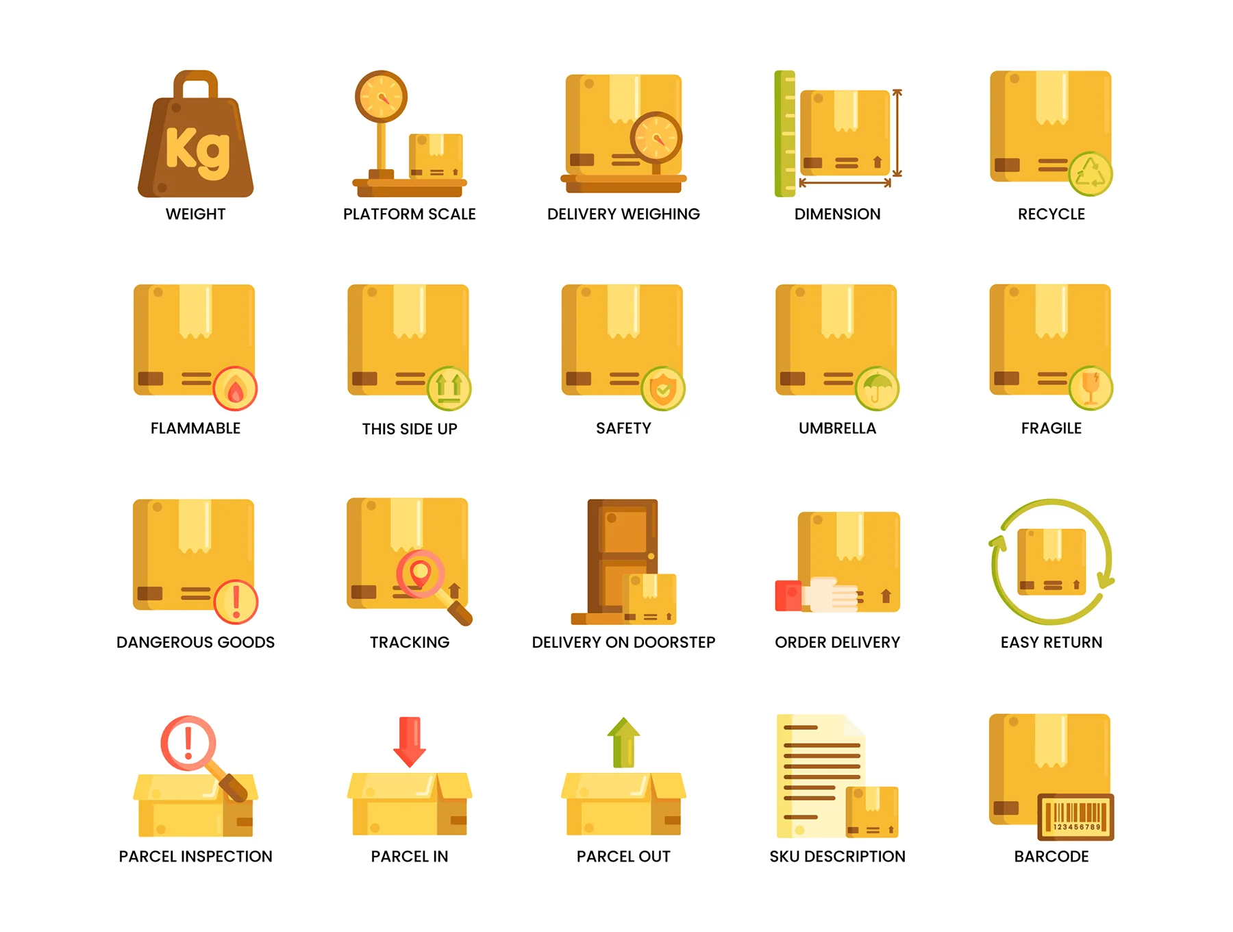 70 Logistics Icons | Caramel Series 3