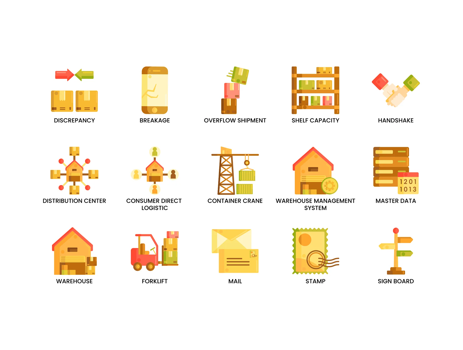 70 Logistics Icons | Caramel Series 4