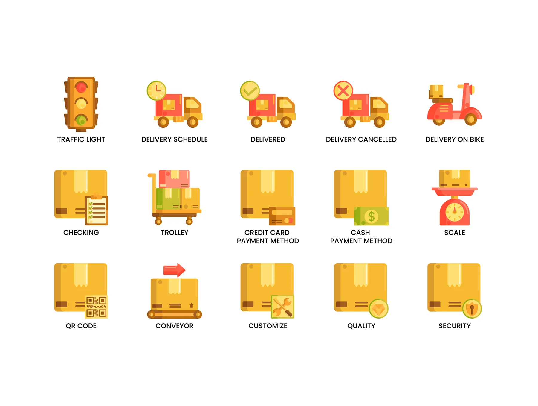 70 Logistics Icons | Caramel Series 5