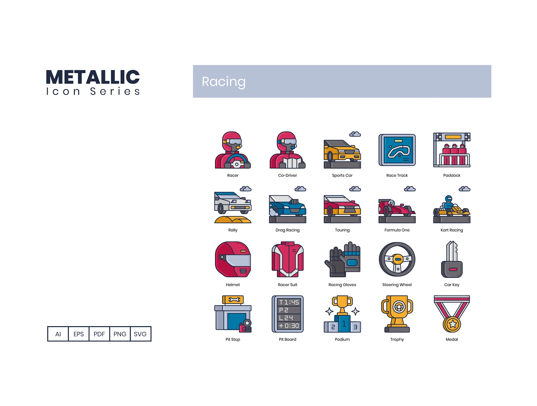 70 Racing Icons | Metallic Series 2