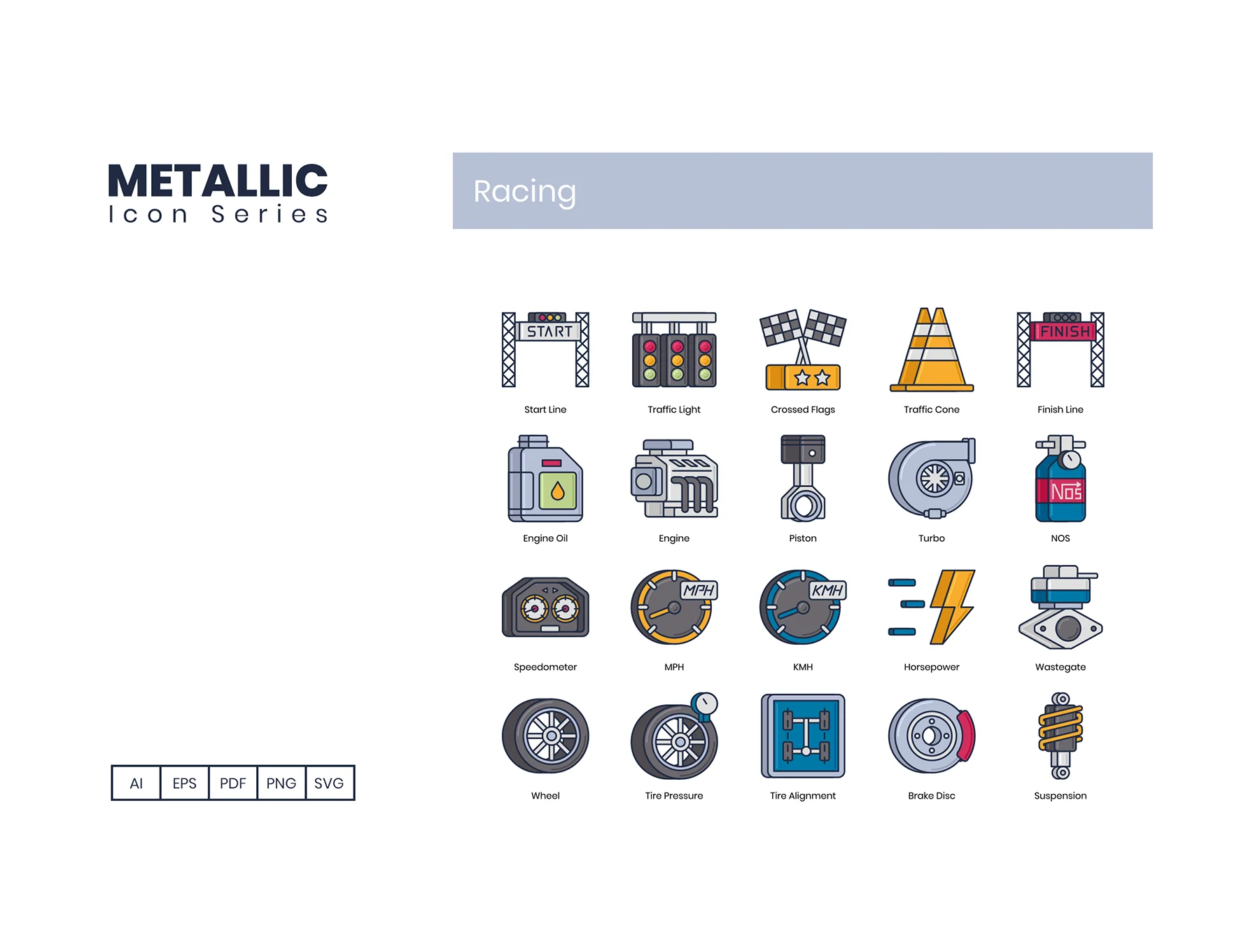 70 Racing Icons | Metallic Series 3