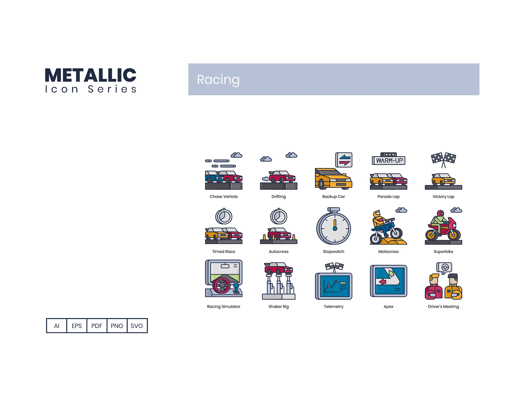 70 Racing Icons | Metallic Series 4