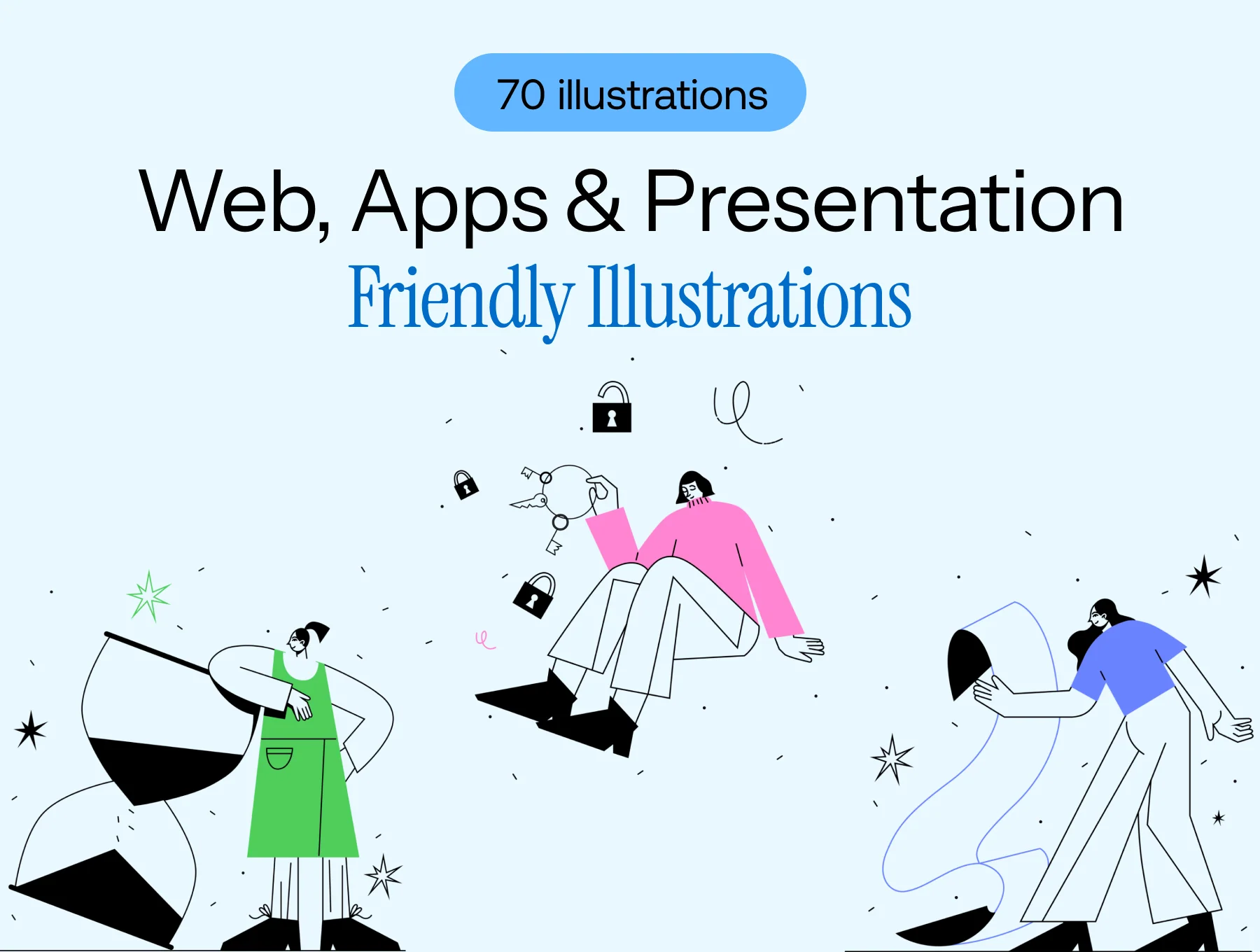 70 - Web & Apps Friendly Illustrations Pack