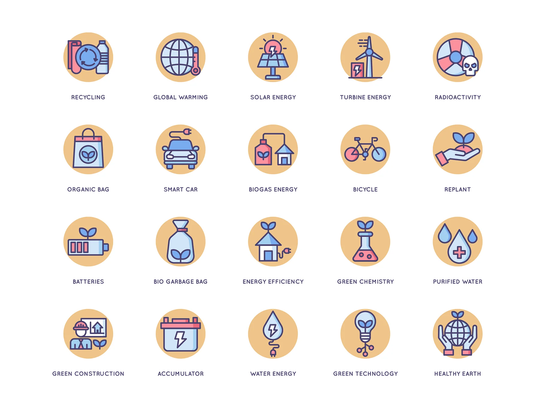 72 Ecology Icons | Butterscotch Series 2
