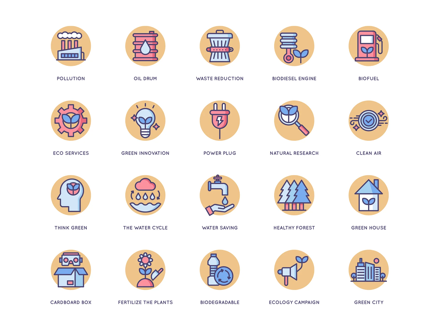 72 Ecology Icons | Butterscotch Series 3