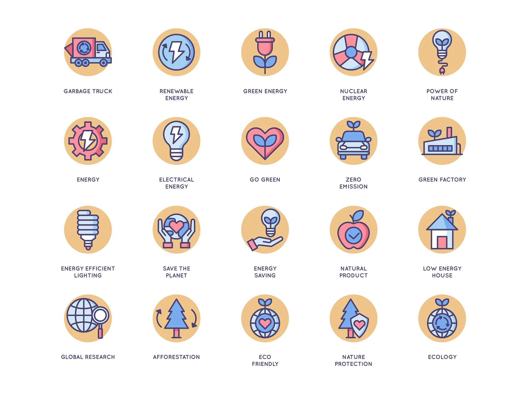72 Ecology Icons | Butterscotch Series 4