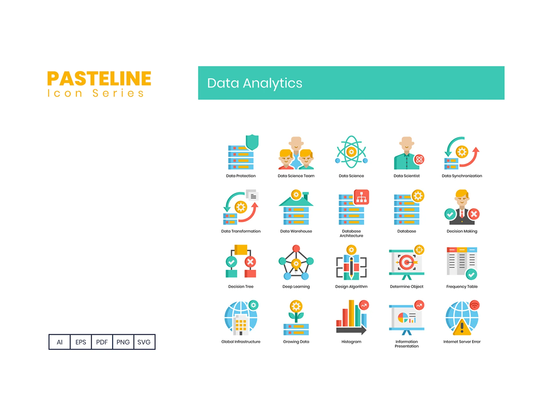 73 Data Analytics Icons | Pasteline Series 3