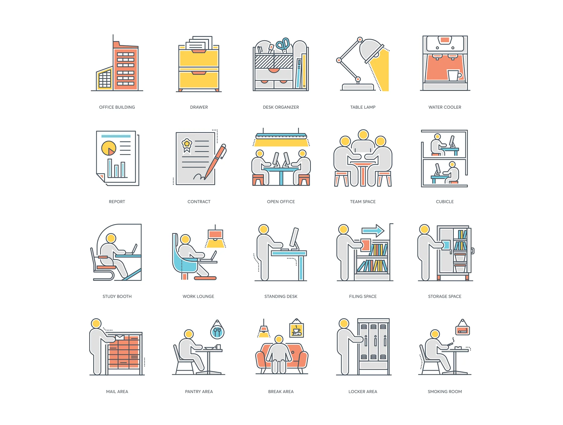 73 Office Icons | Color Line Series 4