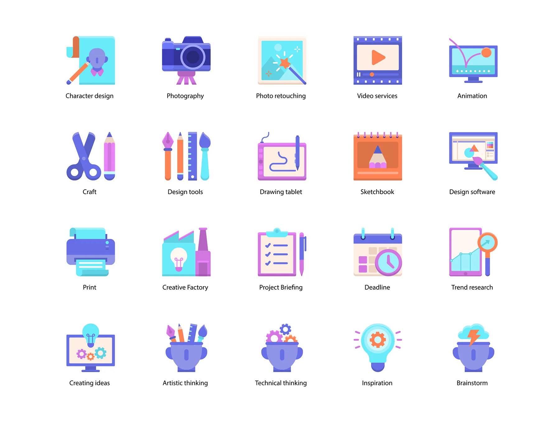 74 Design Icons | Violet Series 3