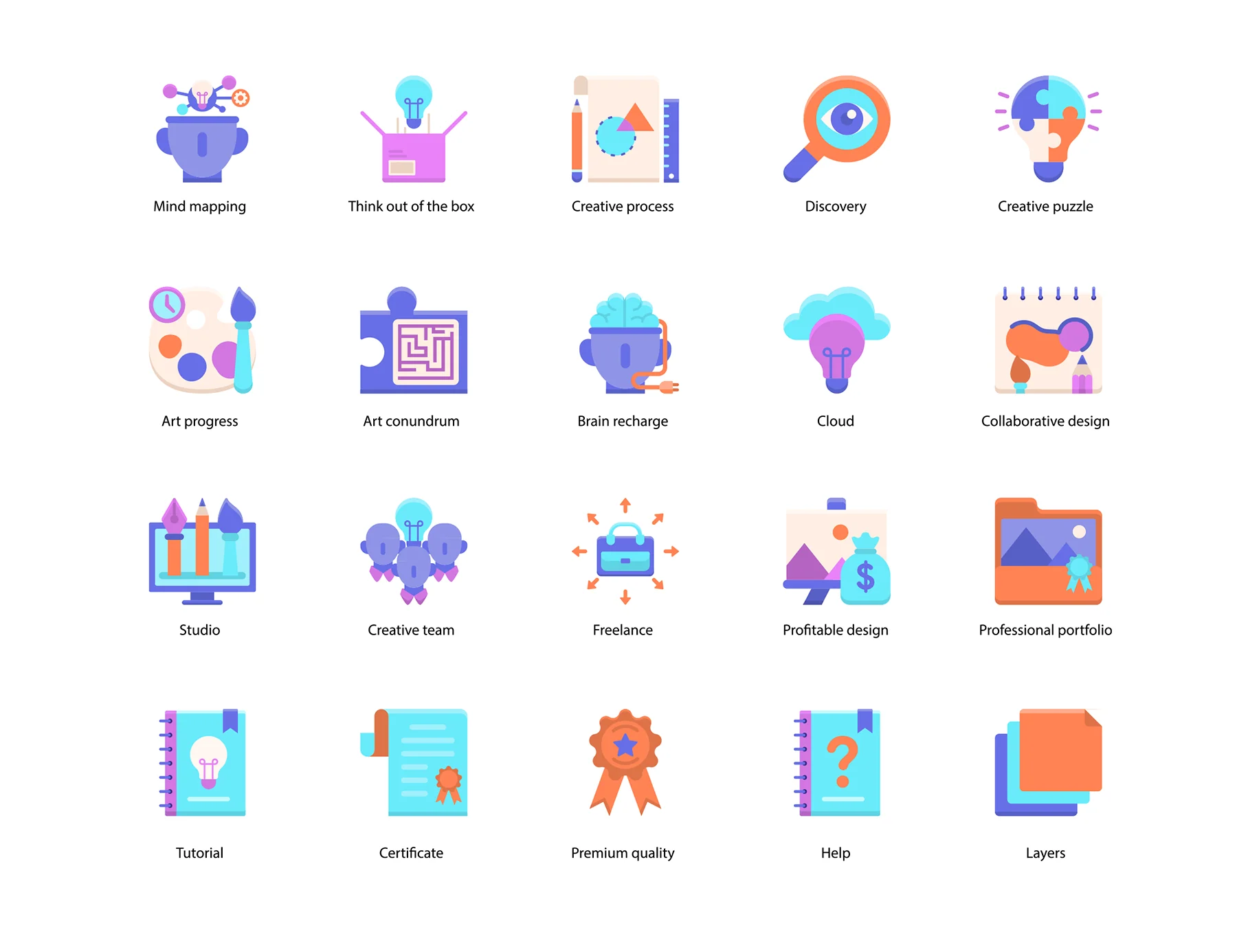 74 Design Icons | Violet Series 4