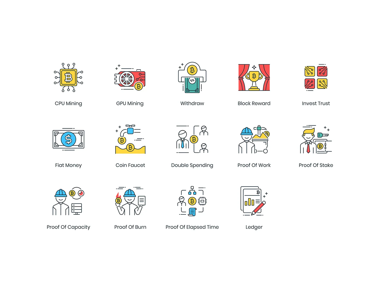 74 Cryptocurrency Icons | ColorPop Series 6