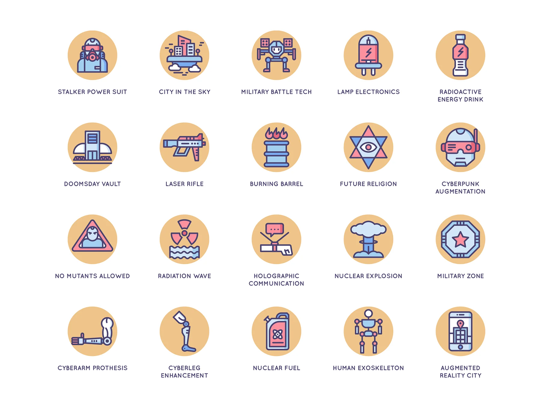 74 Futuristic Icons | Butterscotch Series 2