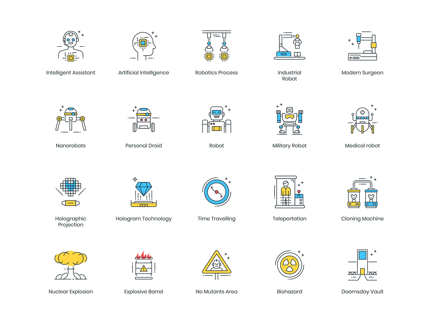 74 Futuristic Icons | ColorPop Series 2
