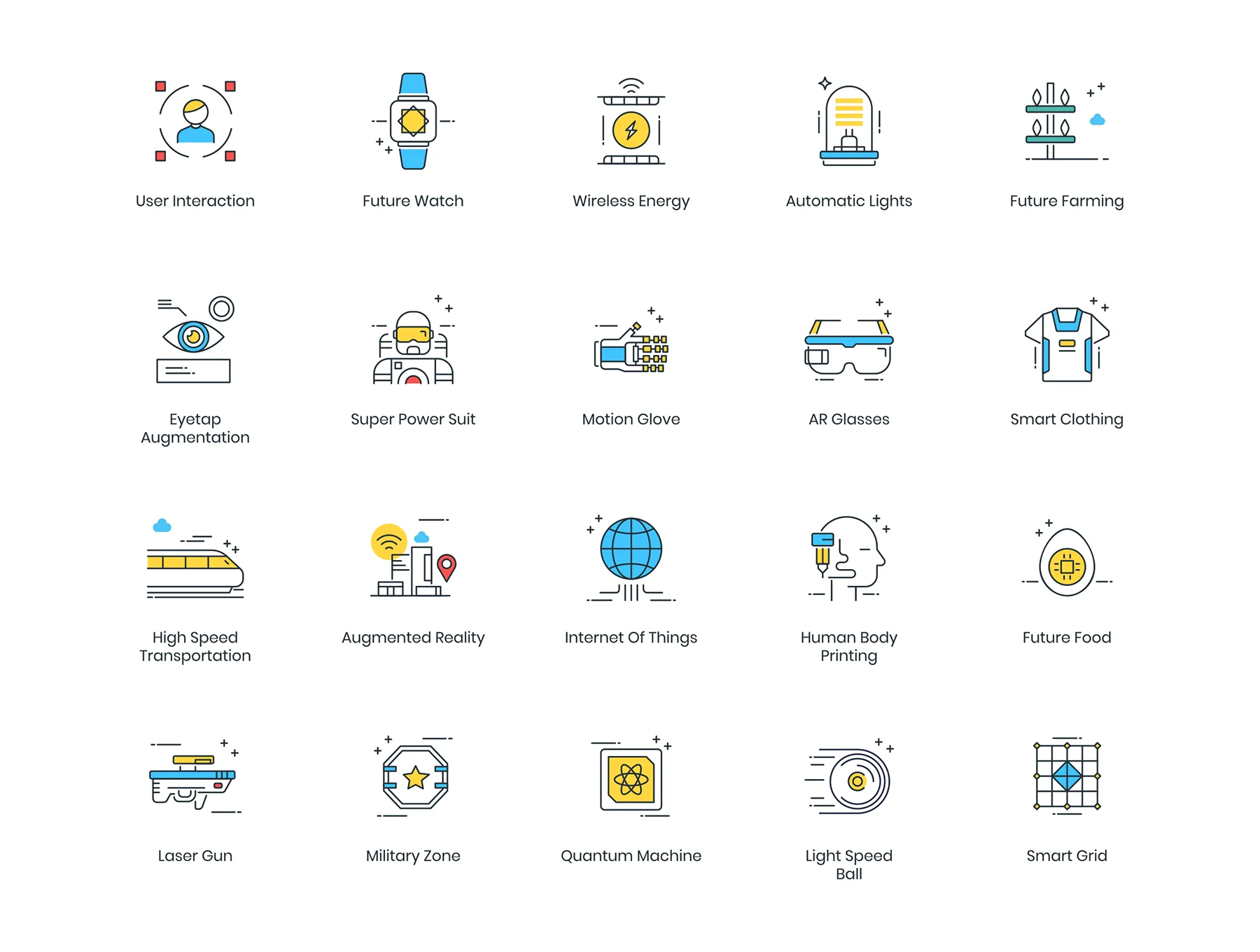74 Futuristic Icons | ColorPop Series 3