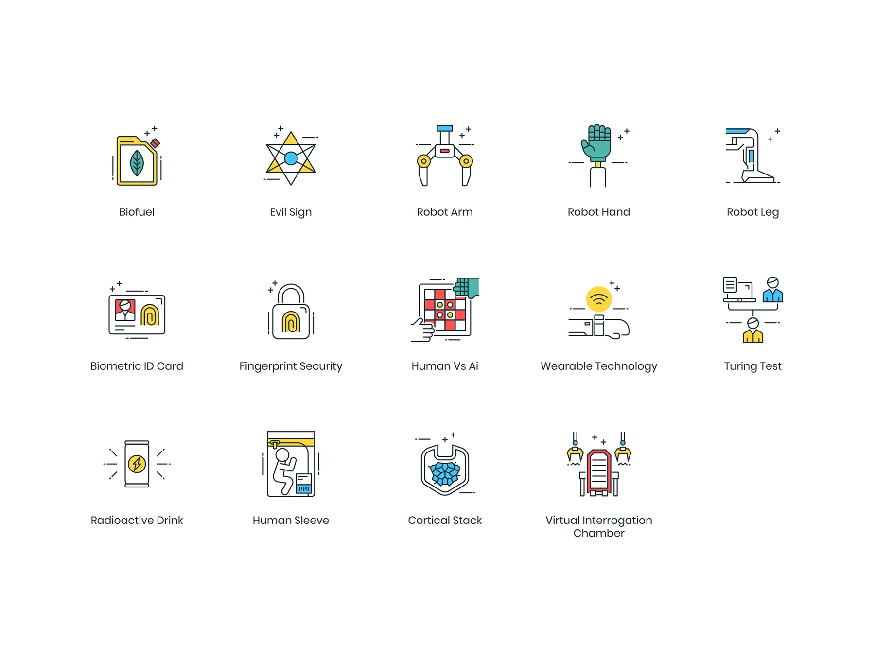 74 Futuristic Icons | ColorPop Series 5