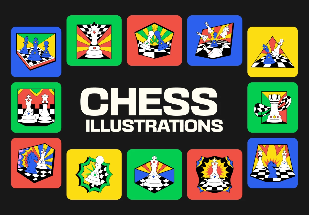 75 Chess Flat Illustrations