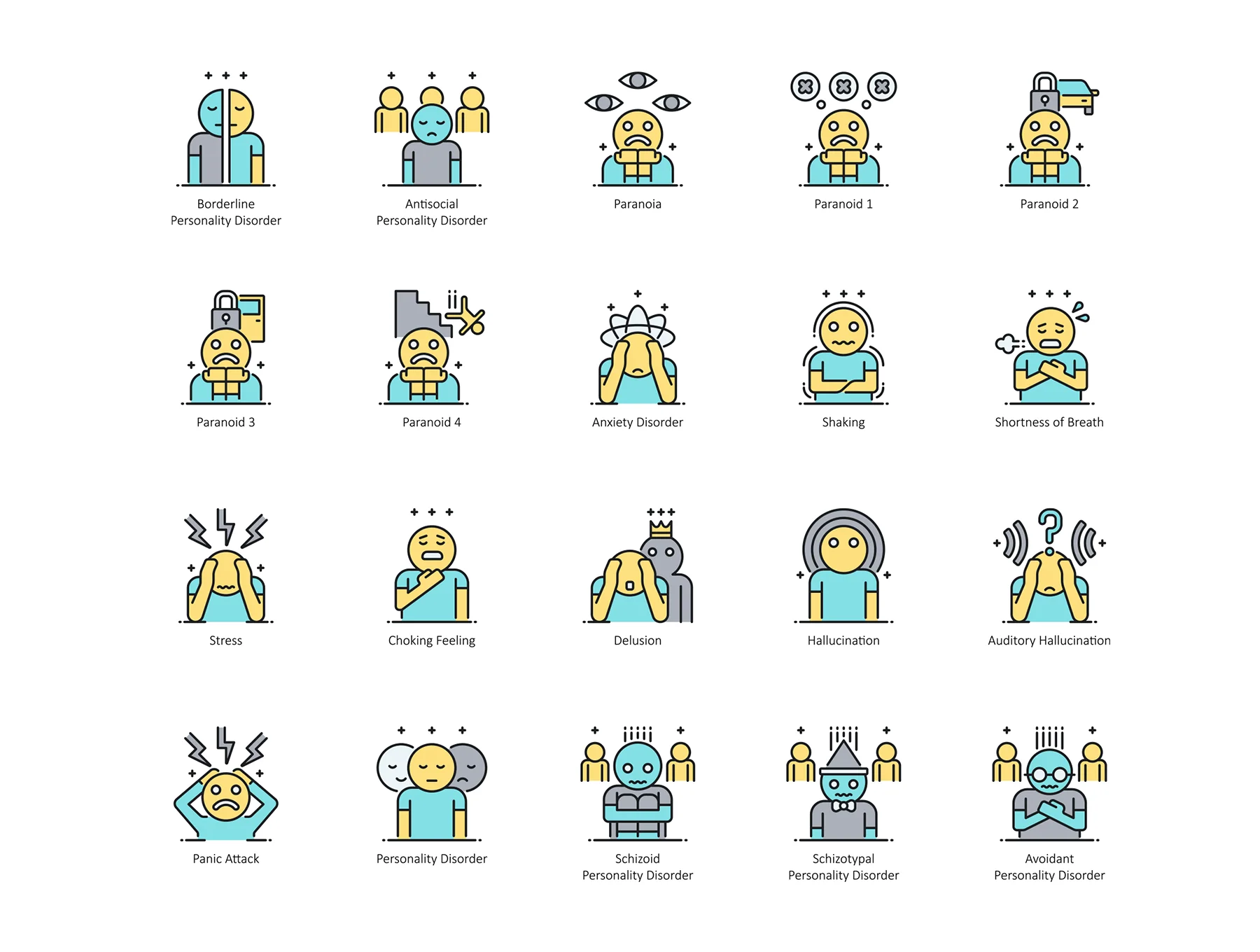 75 Disorder Icons | Aqua Series 3