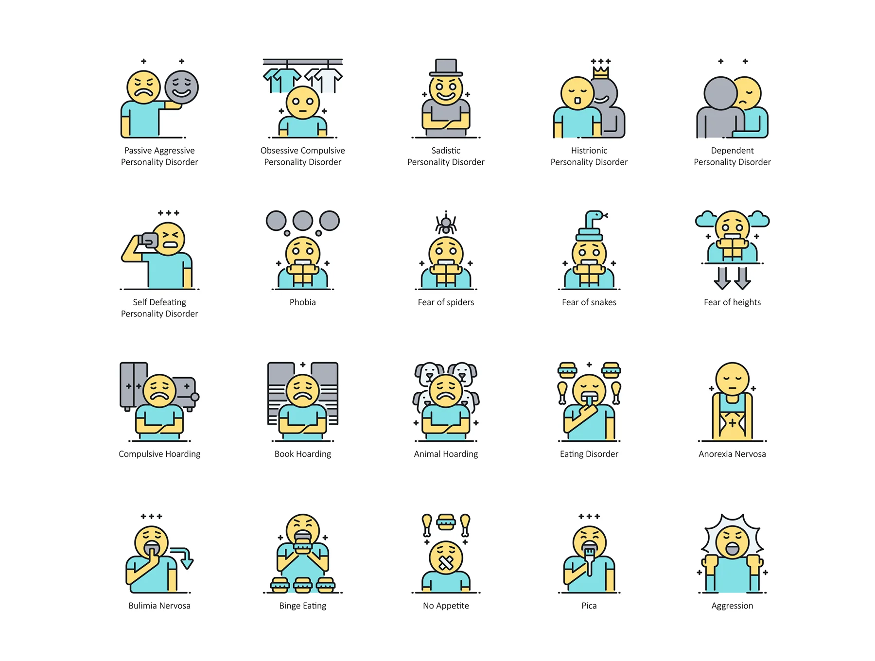 75 Disorder Icons | Aqua Series 4
