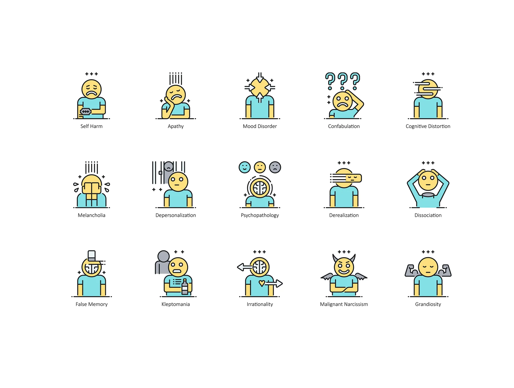 75 Disorder Icons | Aqua Series 5