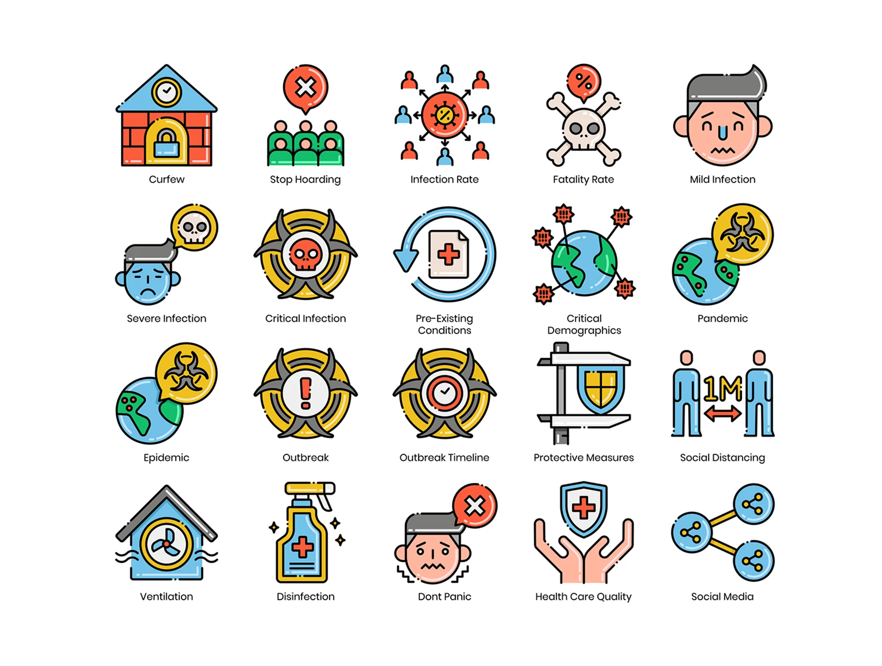 75 Virus Transmission Icons | Aesthetics Series 4