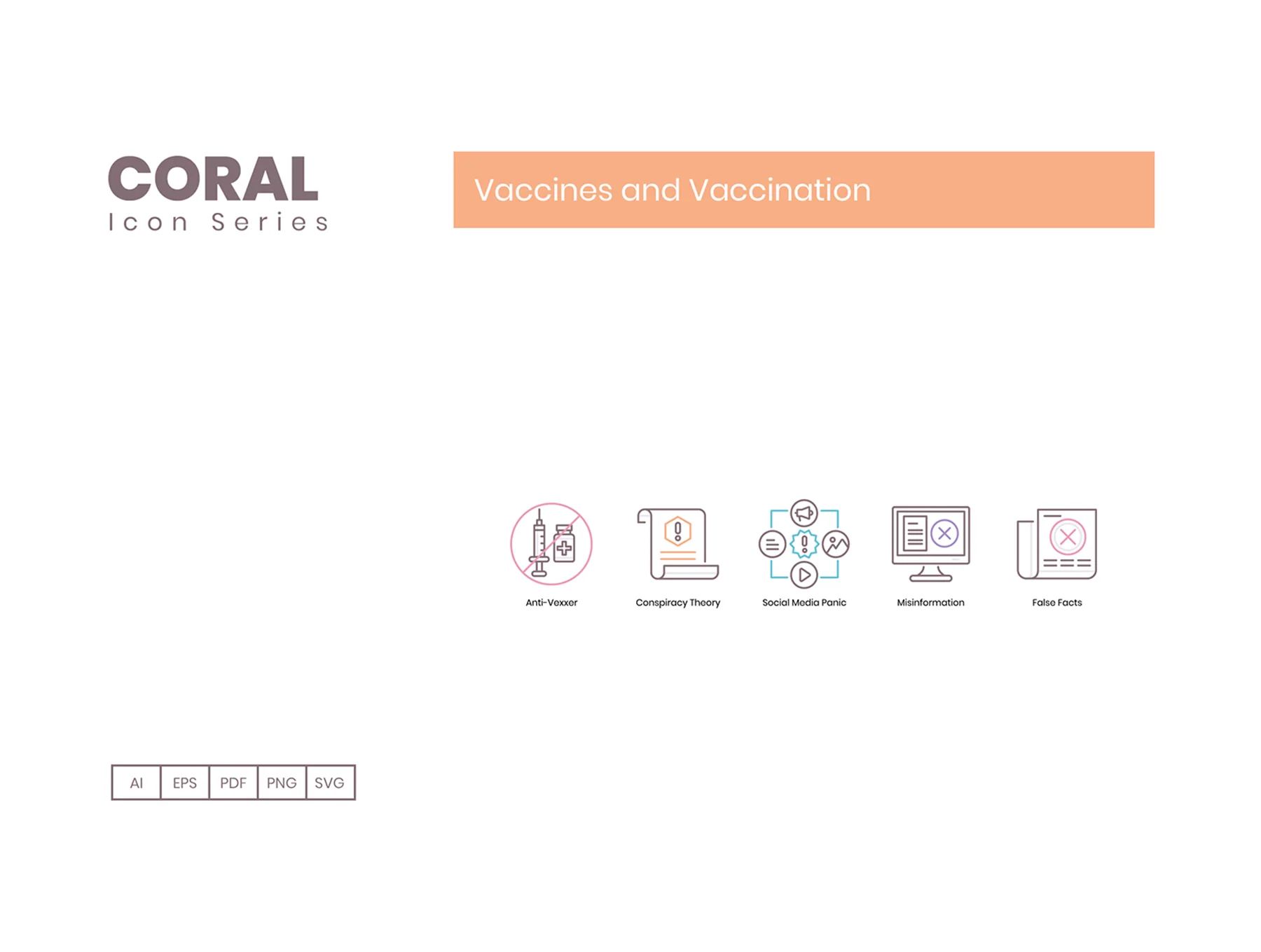 75 Virus Transmission Icons | Coral Series 5
