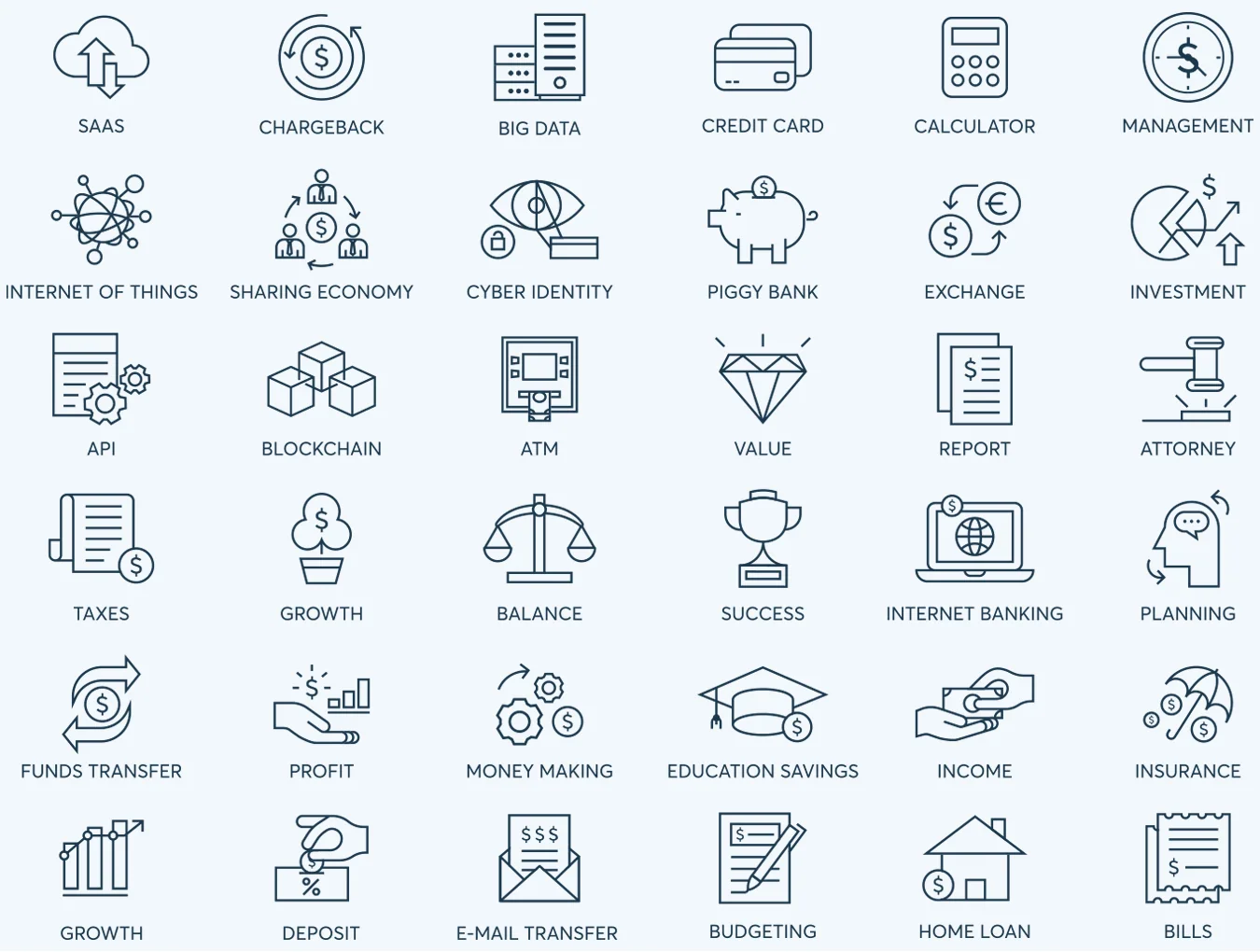 78 Fintech Line Icons 3