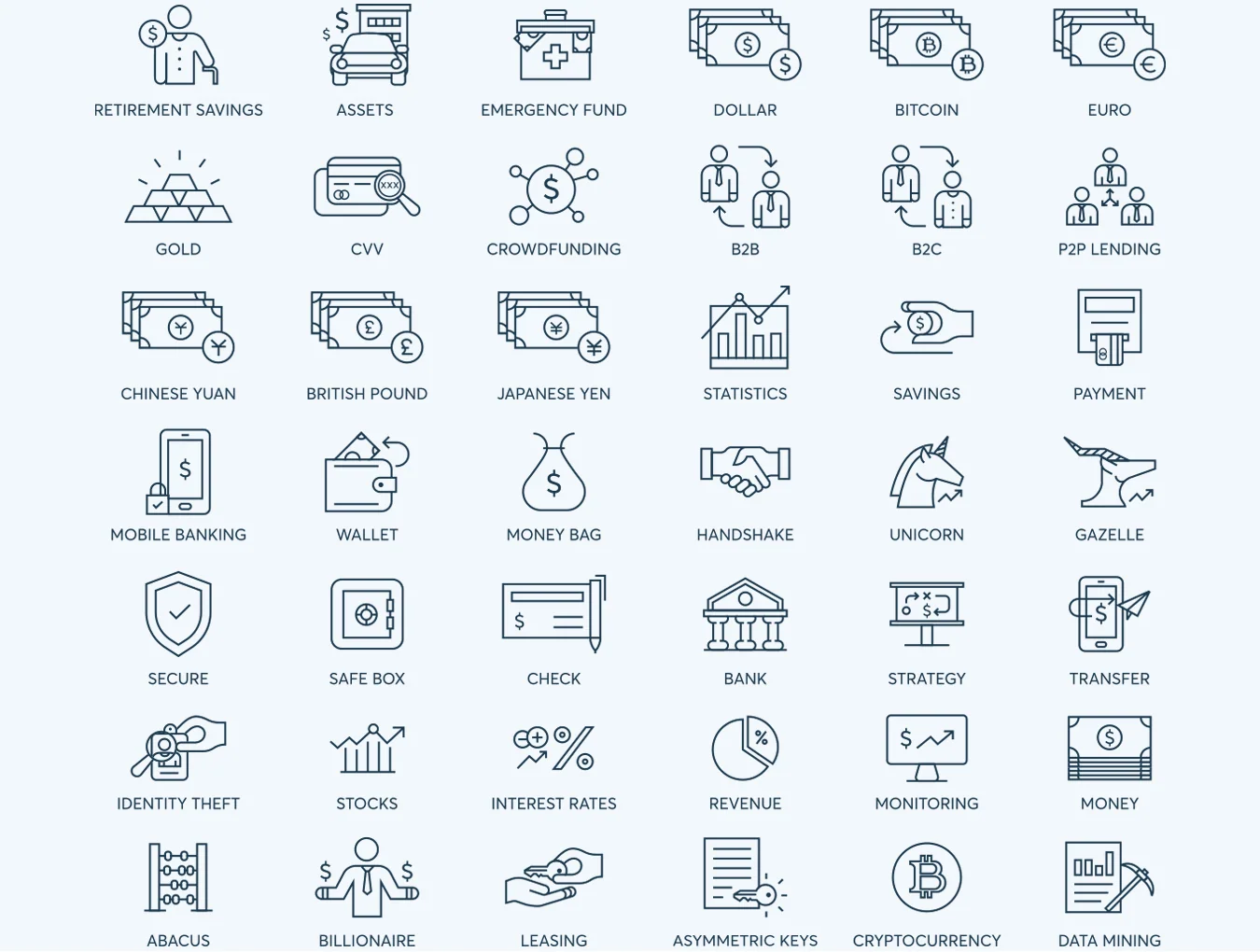 78 Fintech Line Icons 4