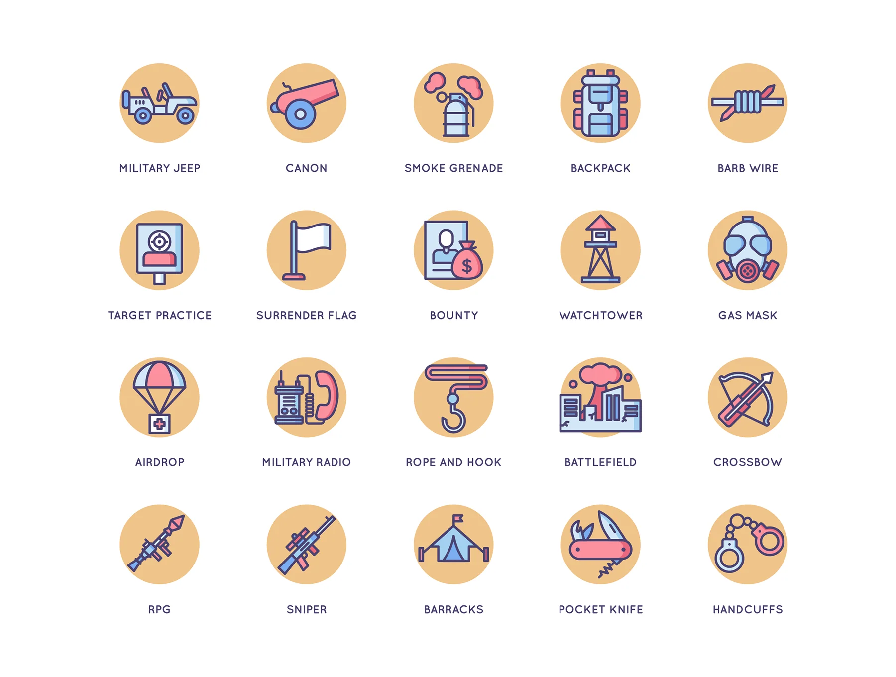 78 Military Icons | Butterscotch Series 4