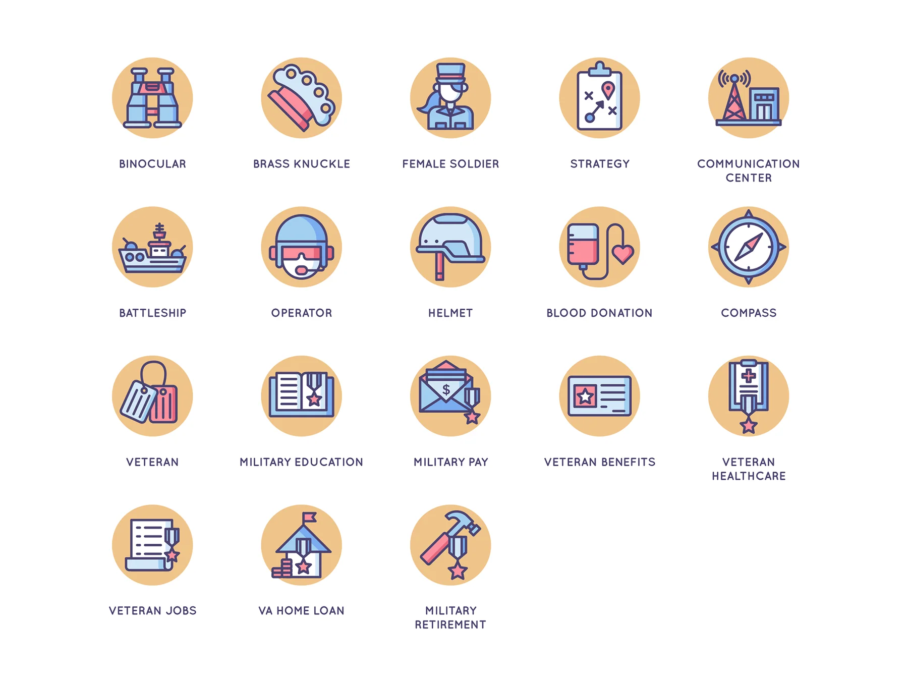 78 Military Icons | Butterscotch Series 5