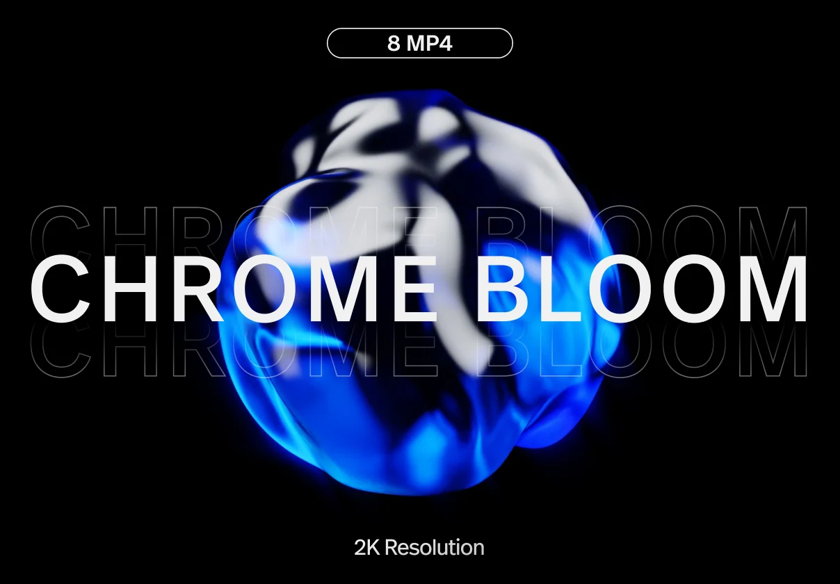 8 Chrome Bloom 3D Animation - 2K Resolution