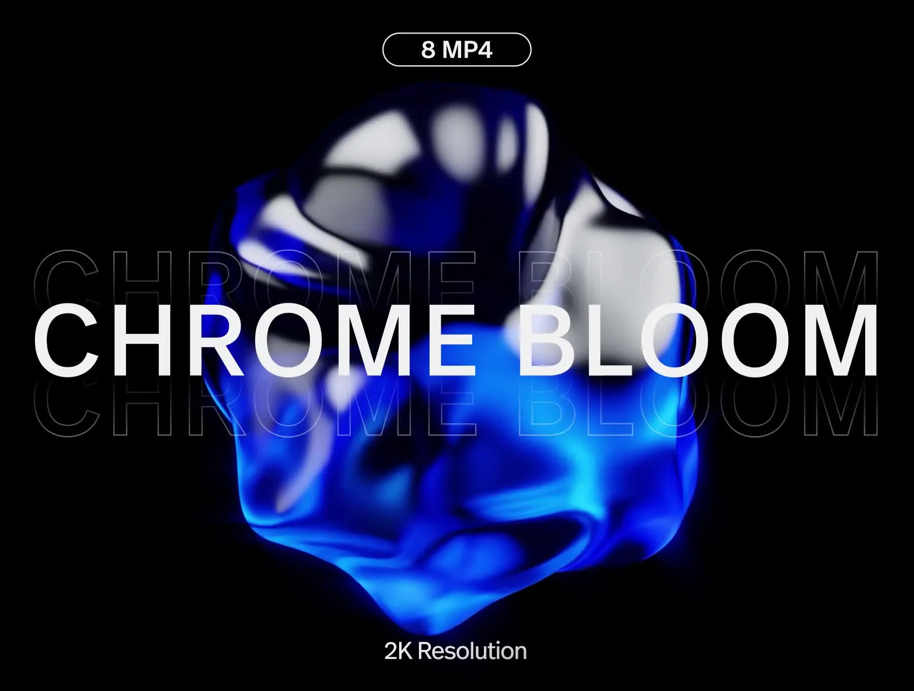 8 Chrome Bloom 3D Animation - 2K Resolution