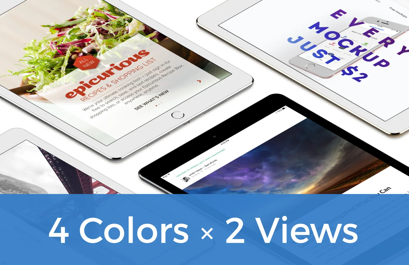 8 Perspective iPad Pro Mockups 3