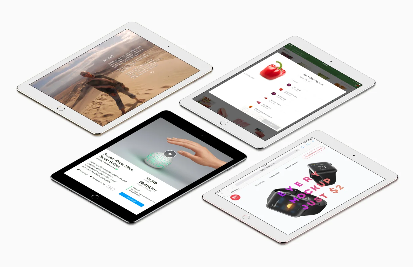 8 Perspective iPad Pro Mockups 4