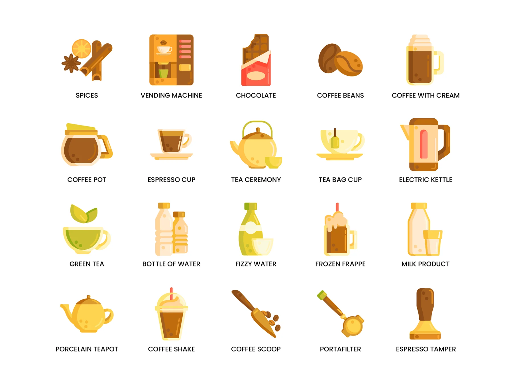 80 Coffee Icons | Caramel Series 3