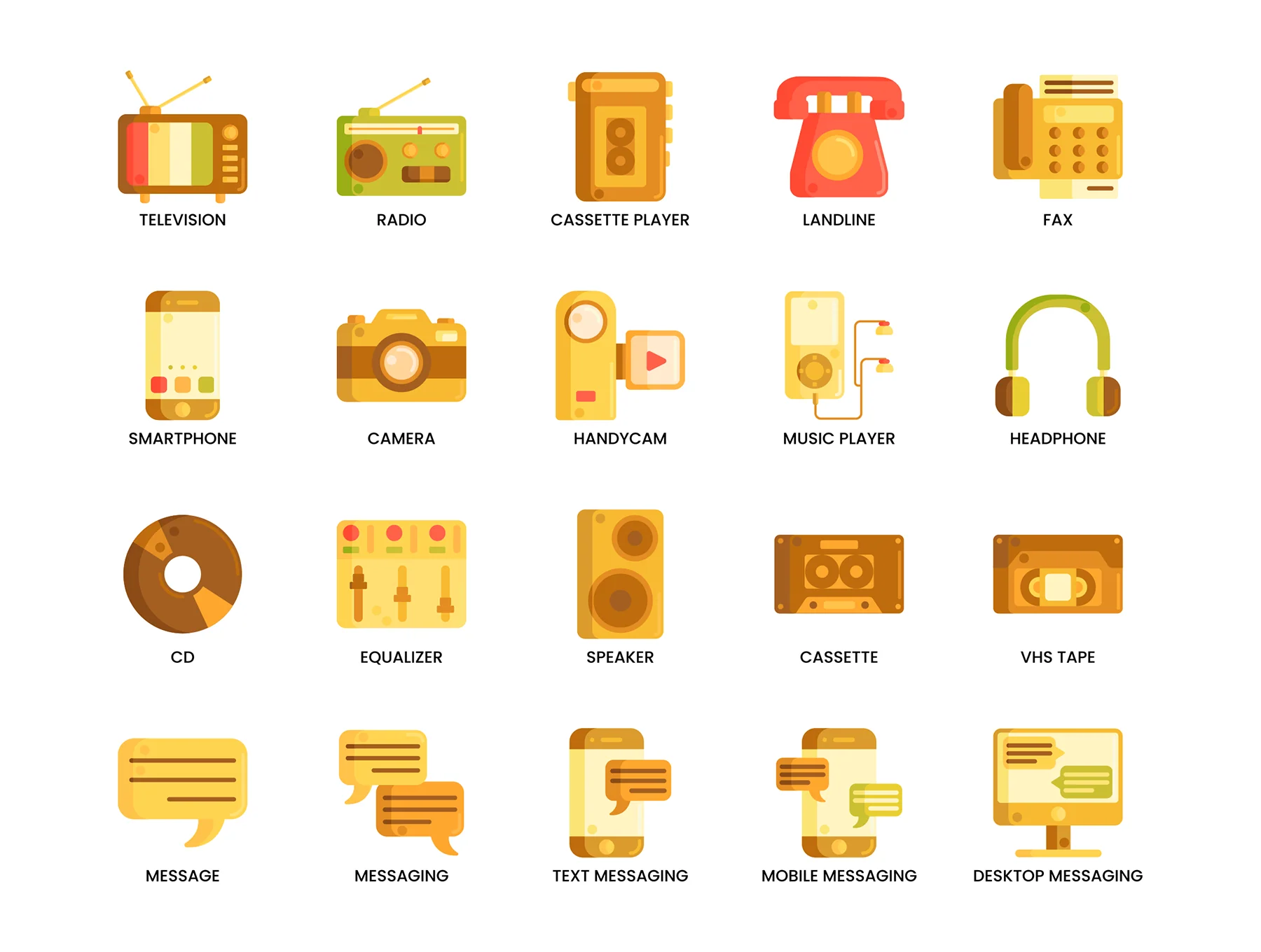 80 Communication Icons | Caramel Series 2