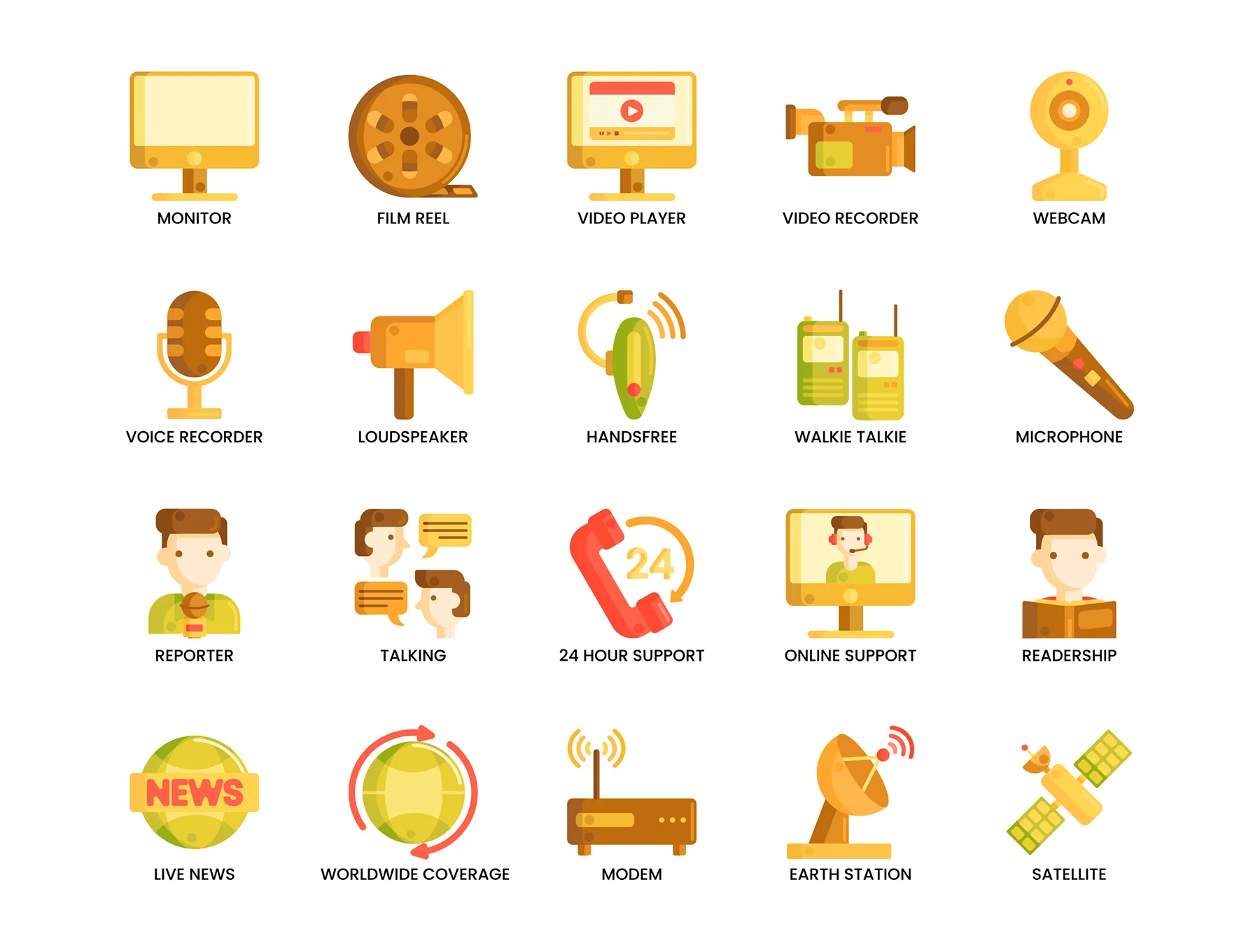 80 Communication Icons | Caramel Series 4