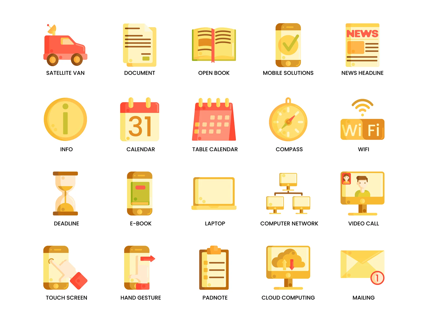80 Communication Icons | Caramel Series 5