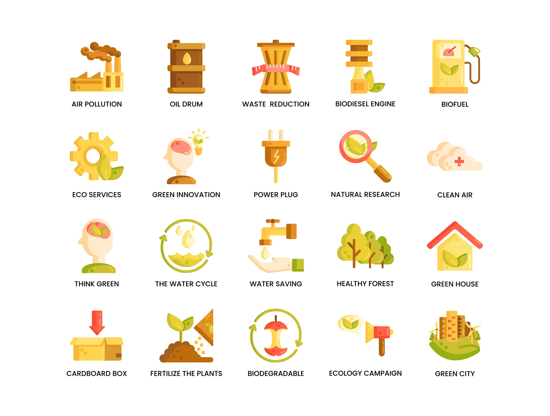 80 Ecology Icons | Caramel Series 3