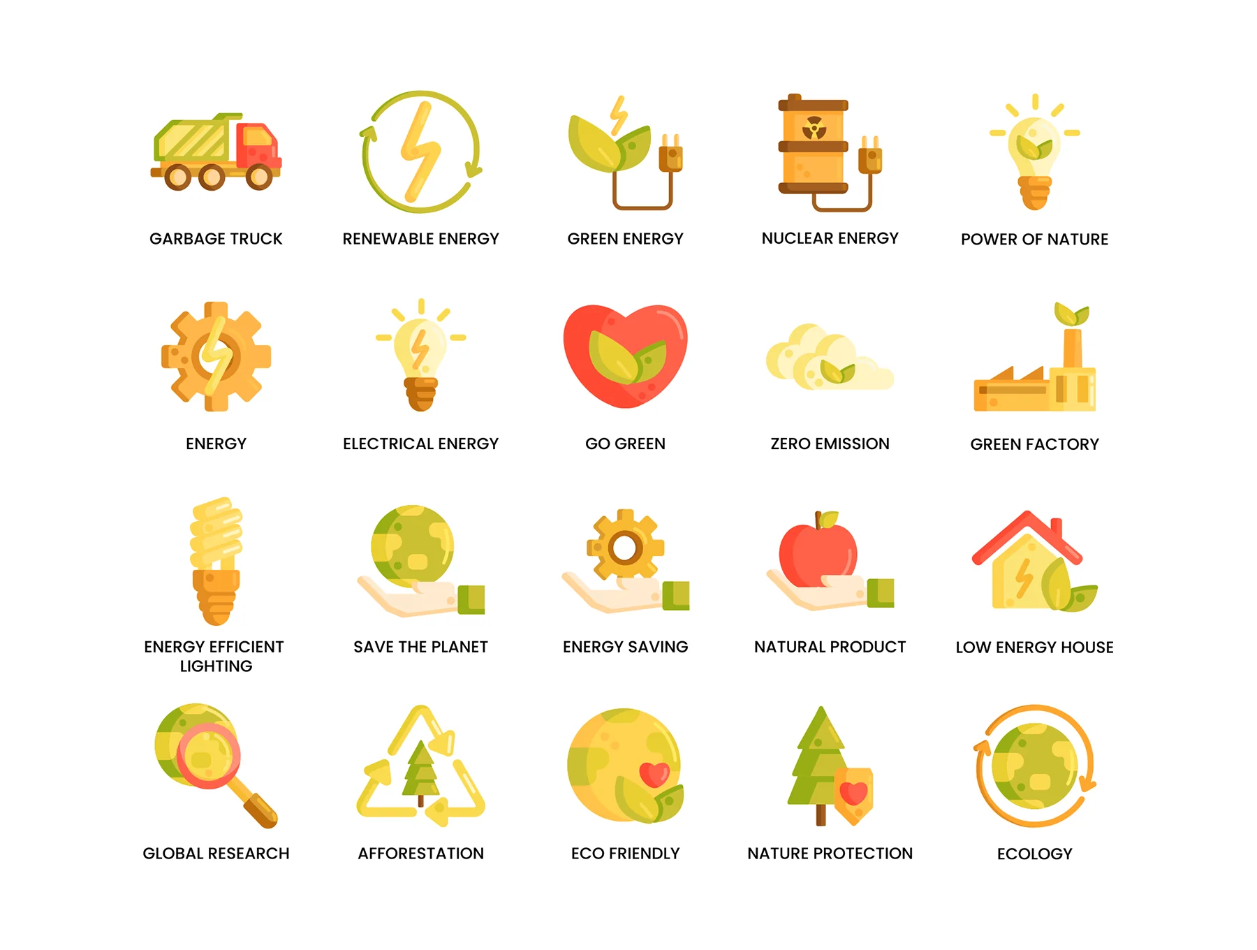 80 Ecology Icons | Caramel Series 4