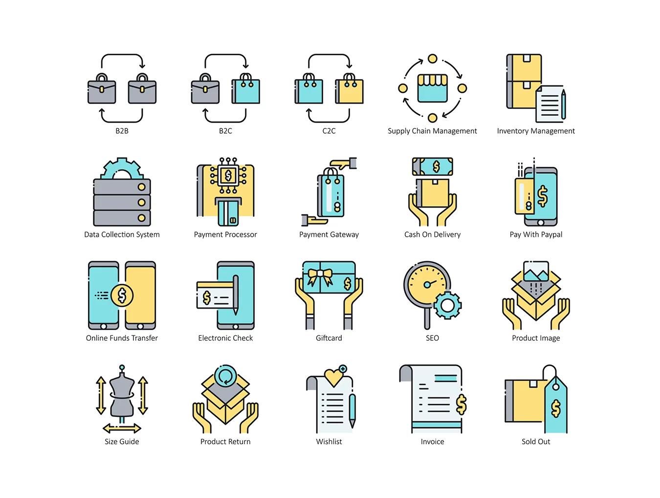 80 E-Commerce Icons | Aqua Series 6