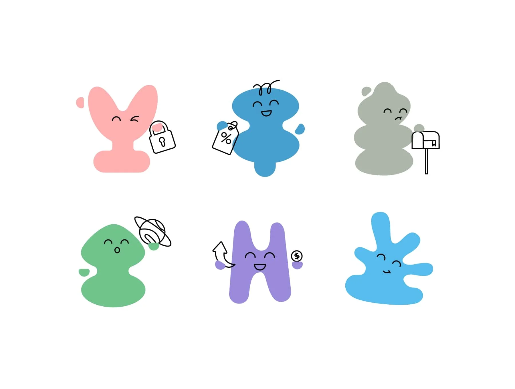 80 Funny Character illustrations 2
