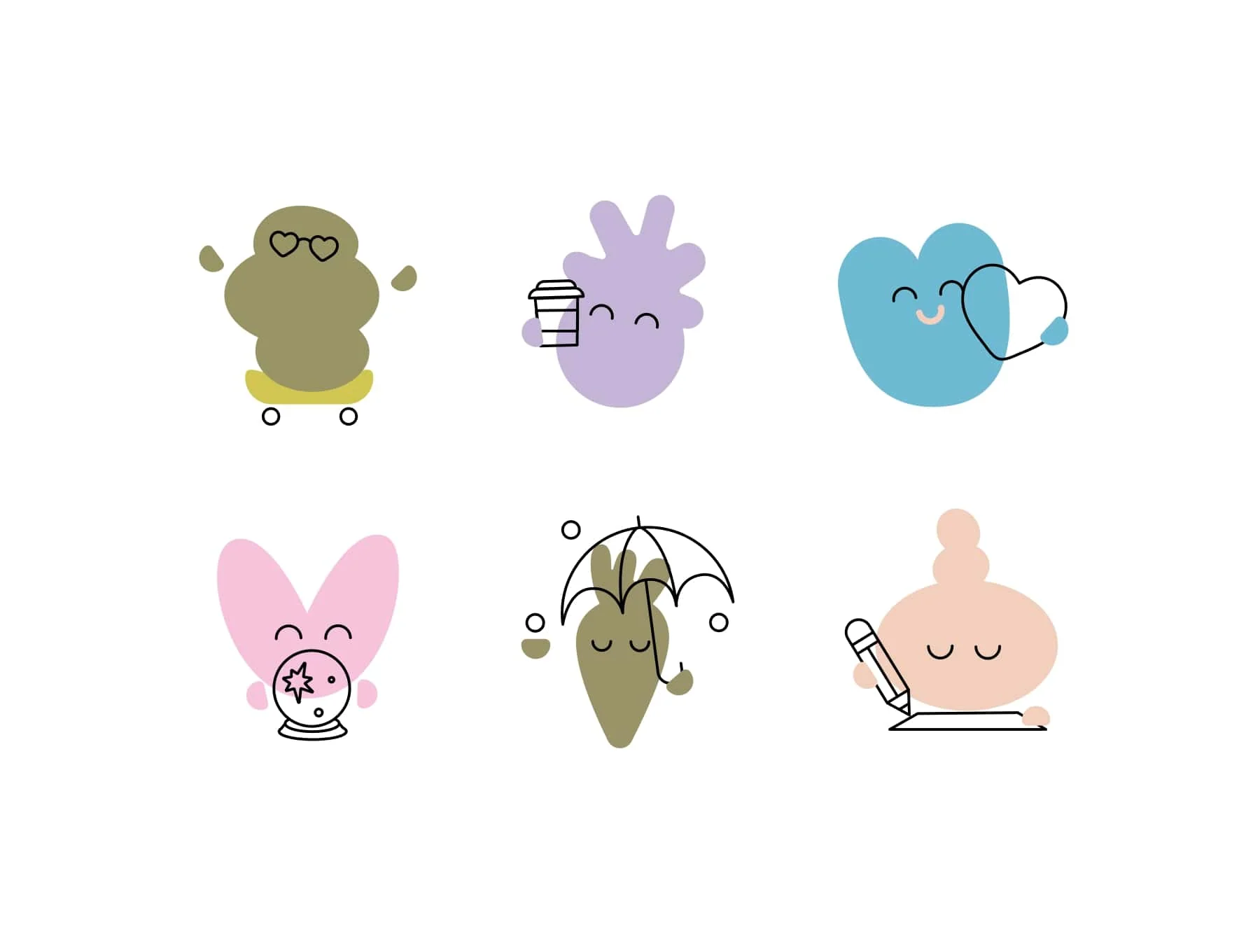 80 Funny Character illustrations 5